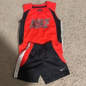 Nike Kids Red and Black Tank Top with Shorts